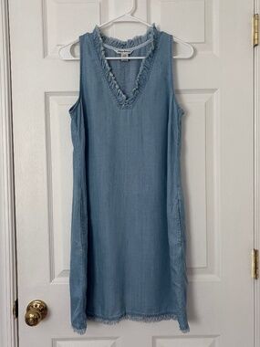 Tommy Bahama Sleeveless V-Neck Blue Knee Length Dress